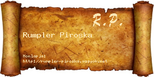 Rumpler Piroska névjegykártya
